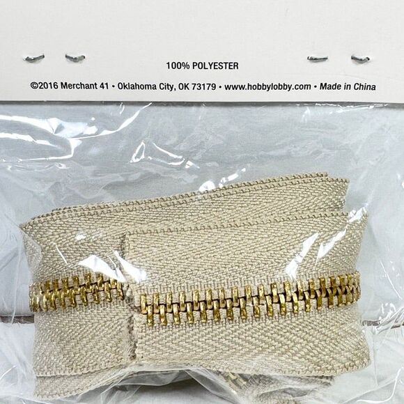 Zipper 1 Yard Merchant 41 Natural Color - Picture 3 of 3